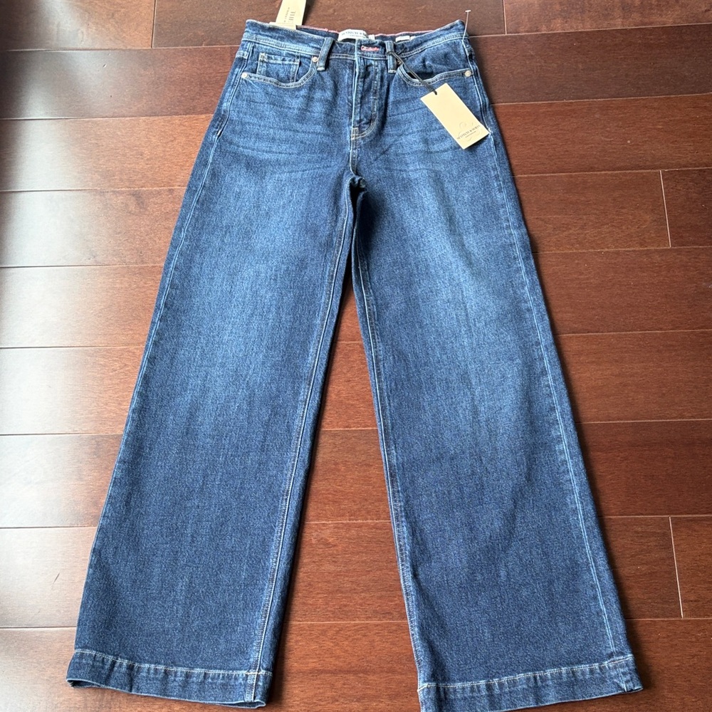 Scotch & Soda Amsterdam blue denim jeans the wave high rise wide leg size 26